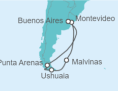 Itinerario del Crucero Argentina, Chile, Uruguay - Princess Cruises