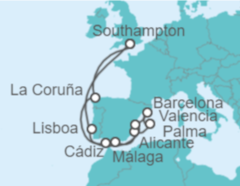 Itinerario del Crucero España, Portugal TI - MSC Cruceros