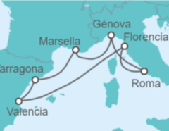 Itinerario del Crucero Francia, España, Italia TI - MSC Cruceros