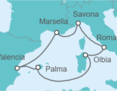 Itinerario del Crucero Francia, Italia, España - Costa Cruceros