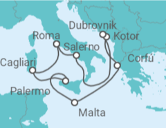Itinerario del Crucero Italia, Malta, Grecia, Montenegro, Croacia - Princess Cruises