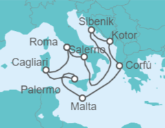 Itinerario del Crucero Italia, Malta, Grecia, Montenegro - Princess Cruises