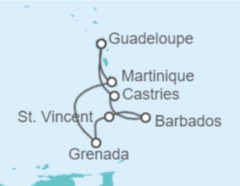 Itinerario del Crucero Santa Lucía, Barbados, San Vicente e Islas Granadinas, Martinica - MSC Cruceros Itinerario del Crucero Santa Lucía, Barbados, San Vicente e Islas Granadinas, Martinica - MSC Cruceros
