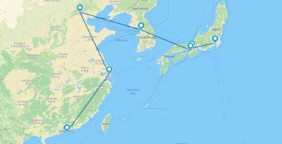 Tokio, Kioto, Osaka, Seúl, Pekín, Shanghái y Hong Kong Tokio, Kioto, Osaka, Seúl, Pekín, Shanghái y Hong Kong