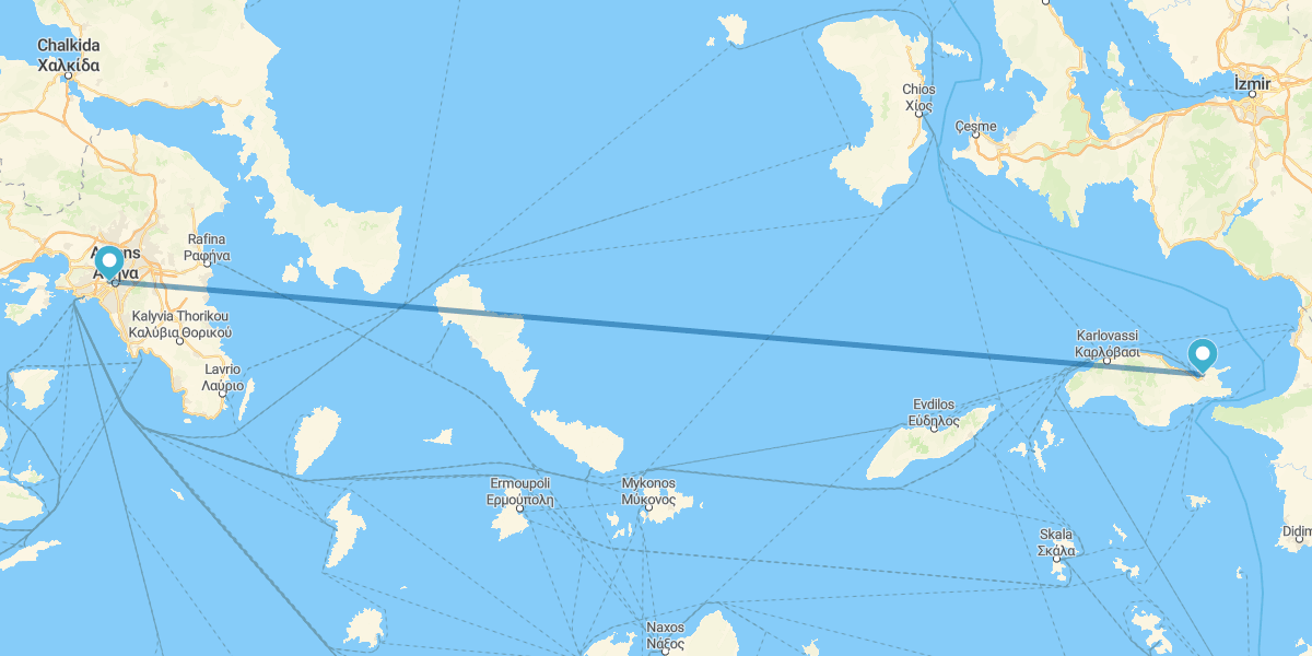 Atenas y Samos en avión