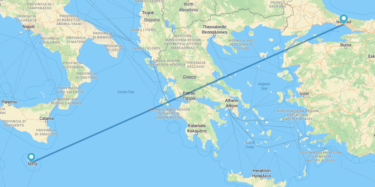 Estambul y Malta en avión