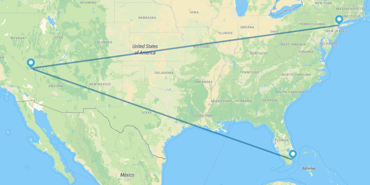 Nueva York, Las Vegas y Miami