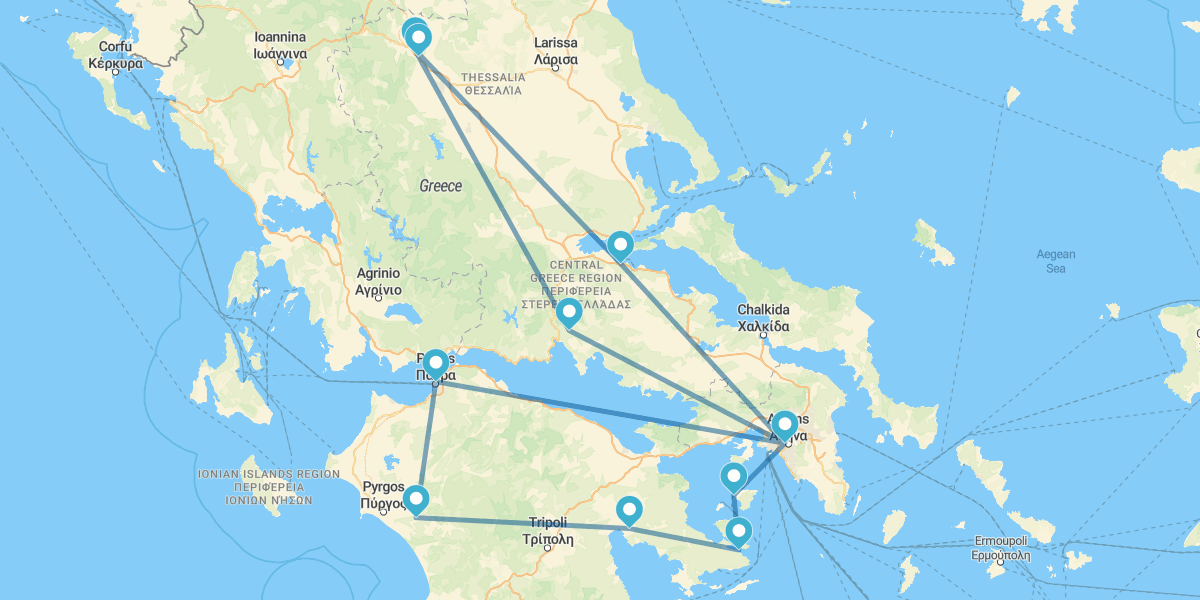 Atenas, Peloponeso e Islas Sarónicas