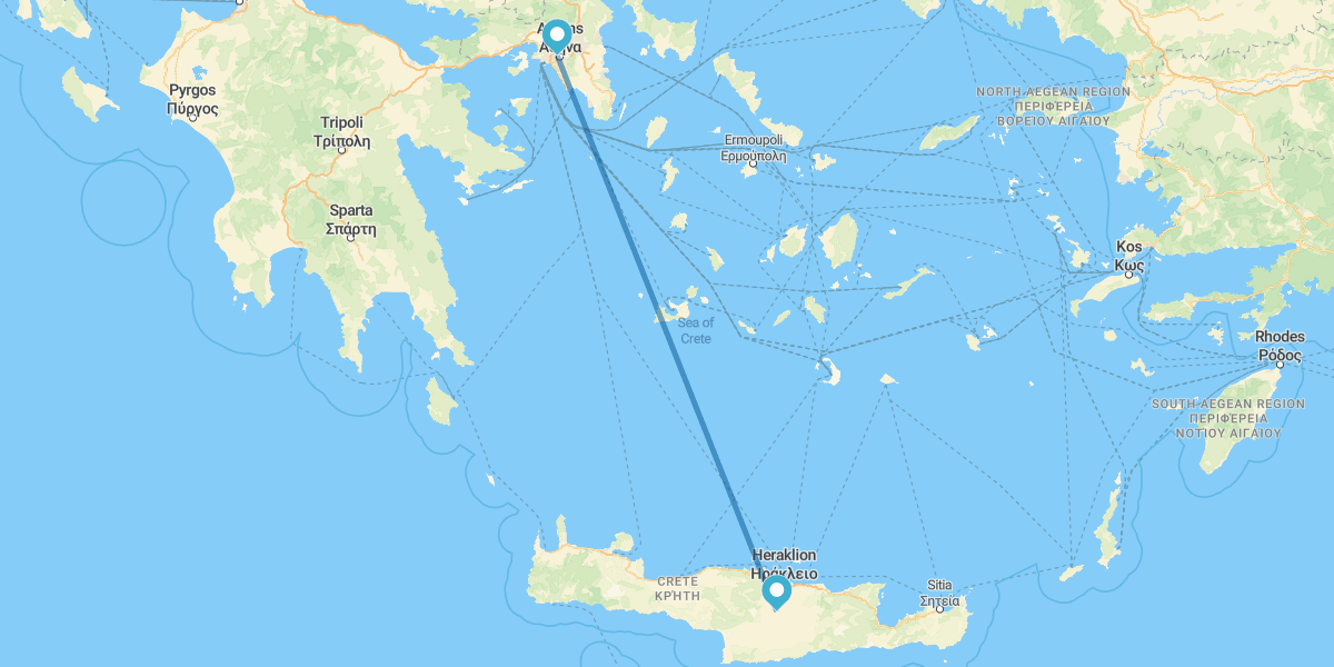 Atenas y Creta en avión