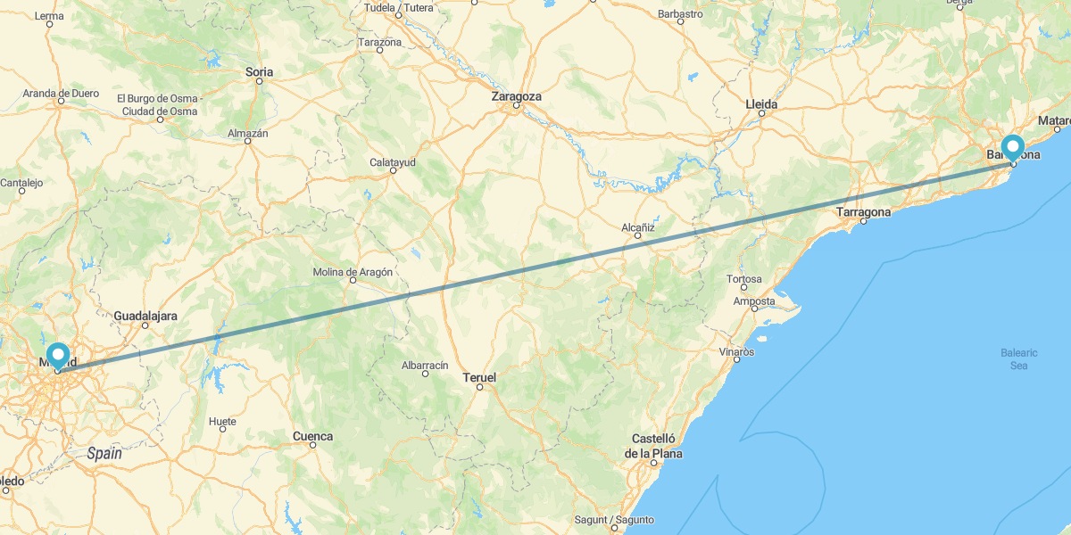 Madrid y Barcelona en avión