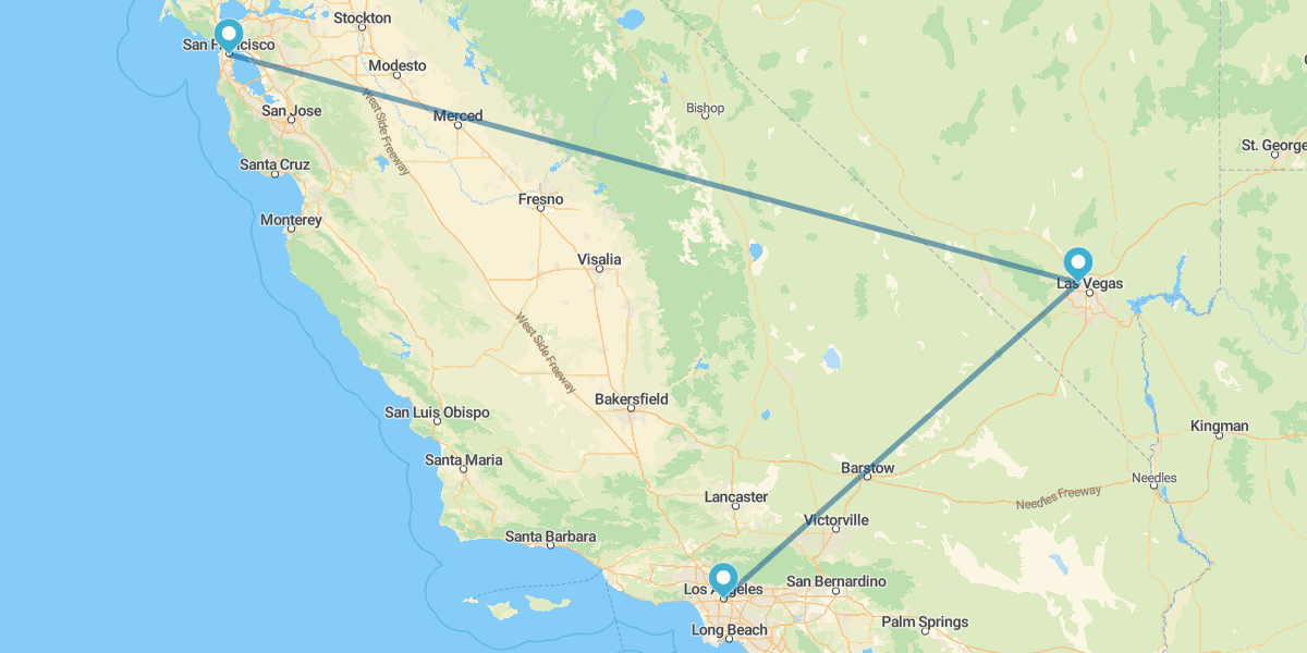 Los Ángeles, Las Vegas y San Francisco
