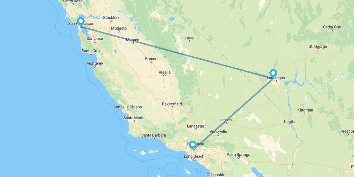 San Francisco, Las Vegas y Los Ángeles