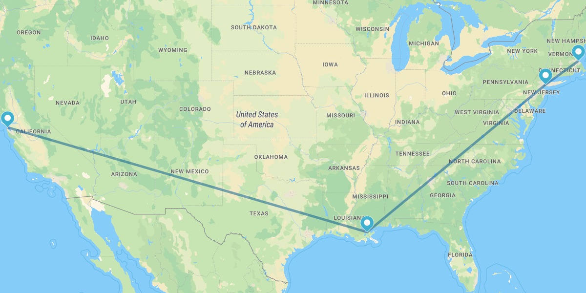 Boston, Nueva York, Nueva Orleans y San Francisco