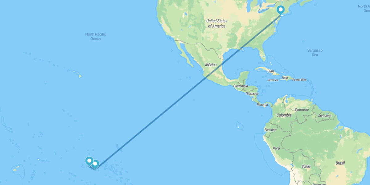 Nueva York, Tahití y Bora Bora