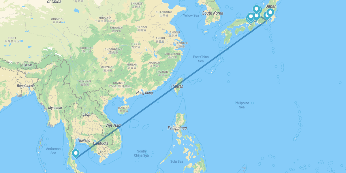 Del Sur al Norte de Japón y Koh Samui
