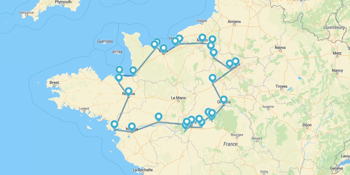 Ruta por Normandía, Bretaña y Valle del Loira