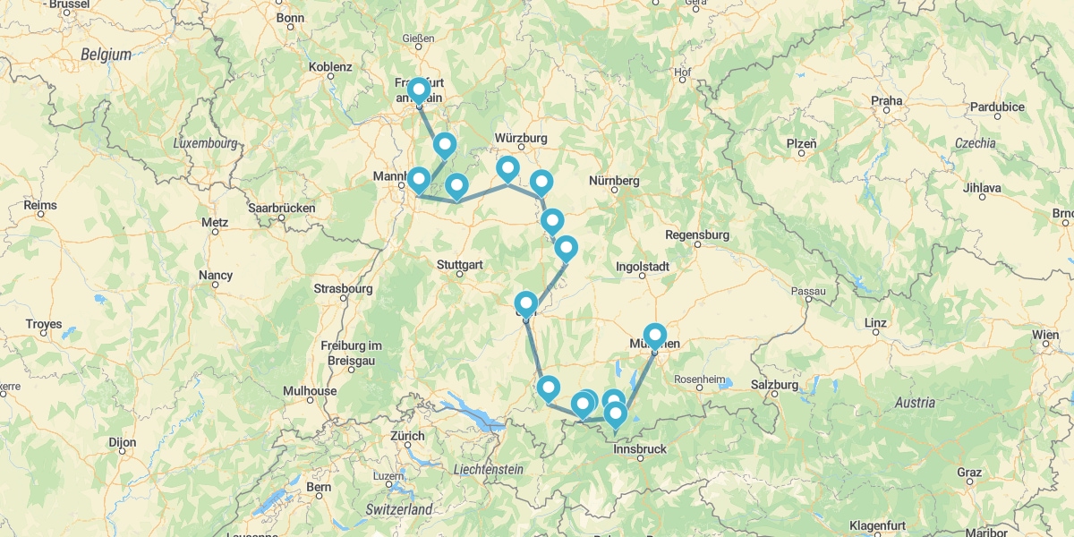 Cruce entre la Ruta de las Fortificaciones y Ruta Romántica
