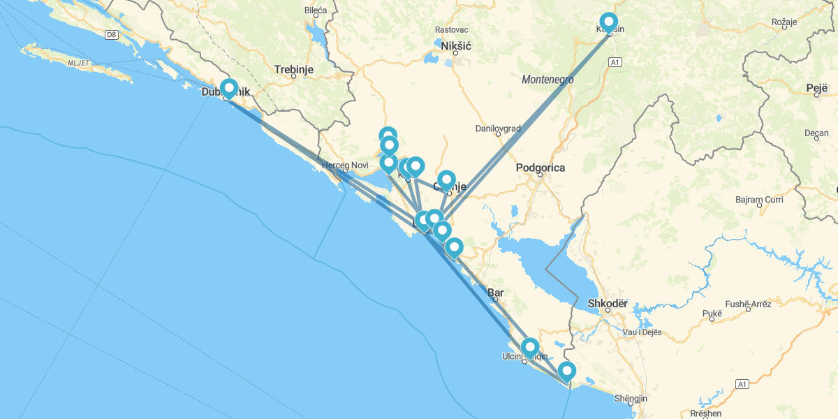 Montenegro del Sur al Norte