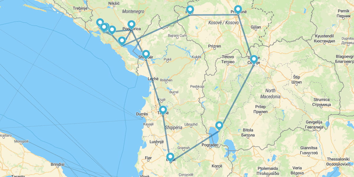 Macedonia del Norte, Albania y Montenegro