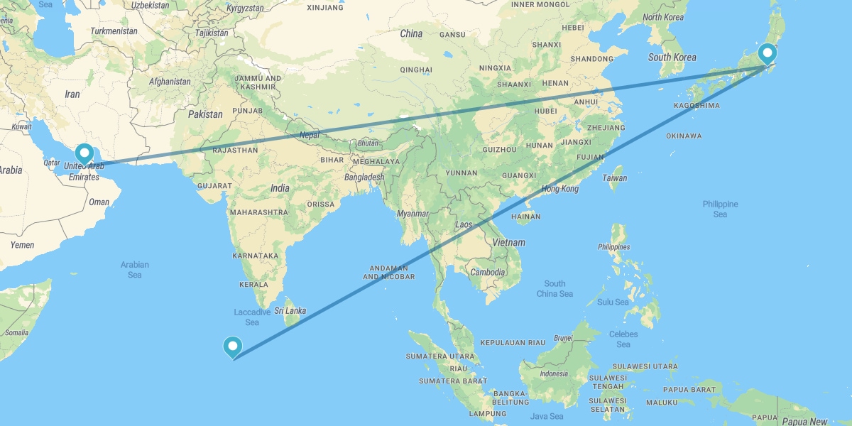 Dubái, Tokio y Maldivas