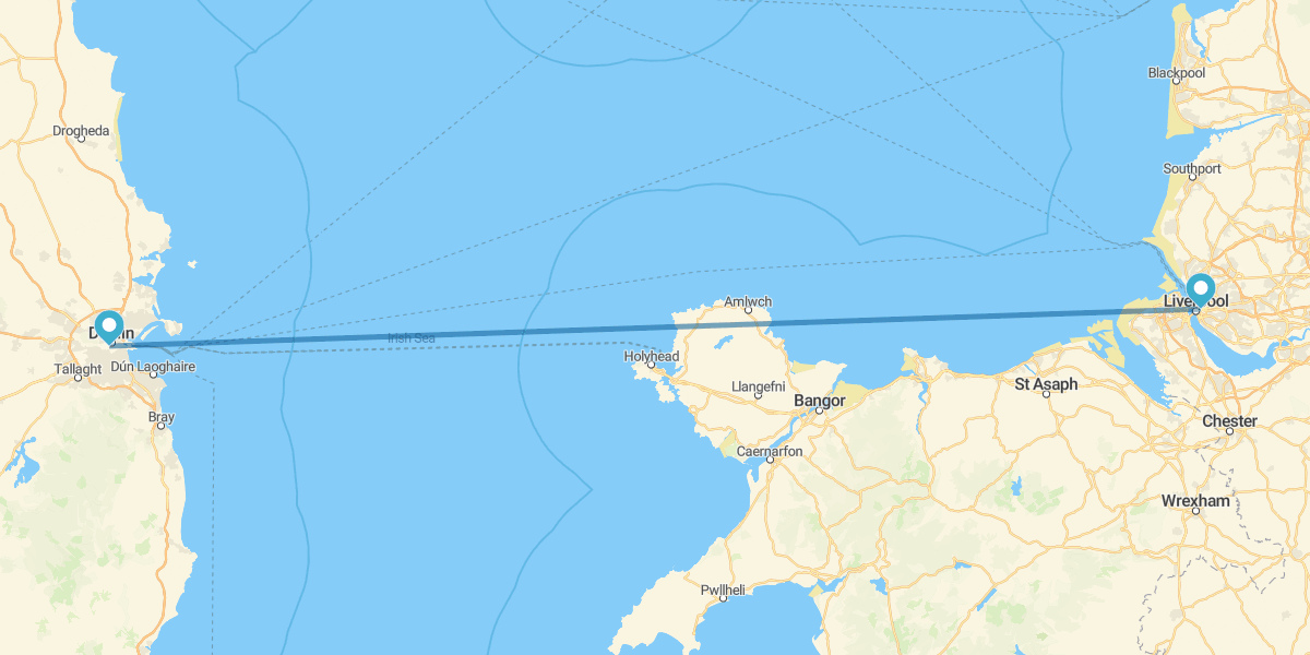 Dublín y Liverpool en avión