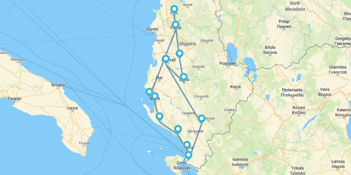 Del Norte al Sur de Albania