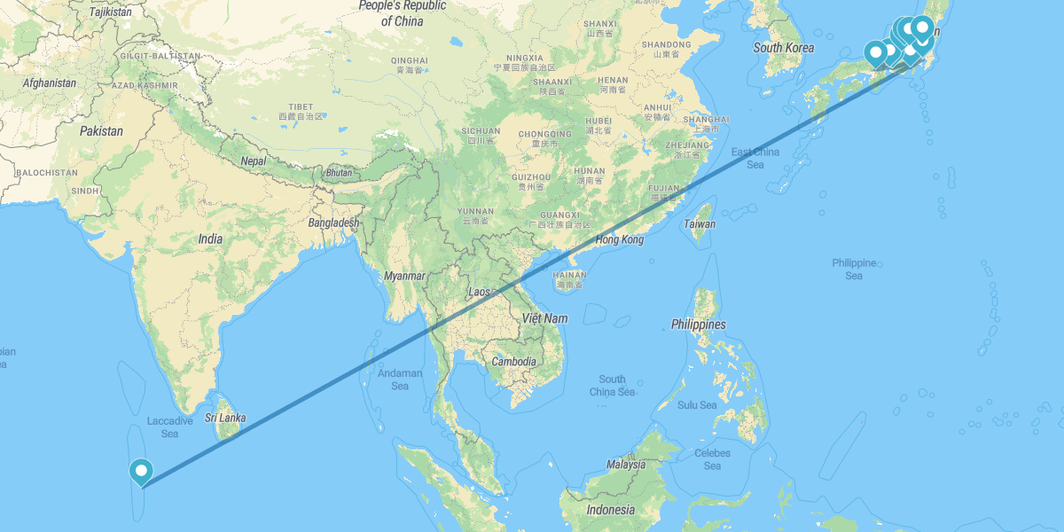 Centro de Japón y Maldivas