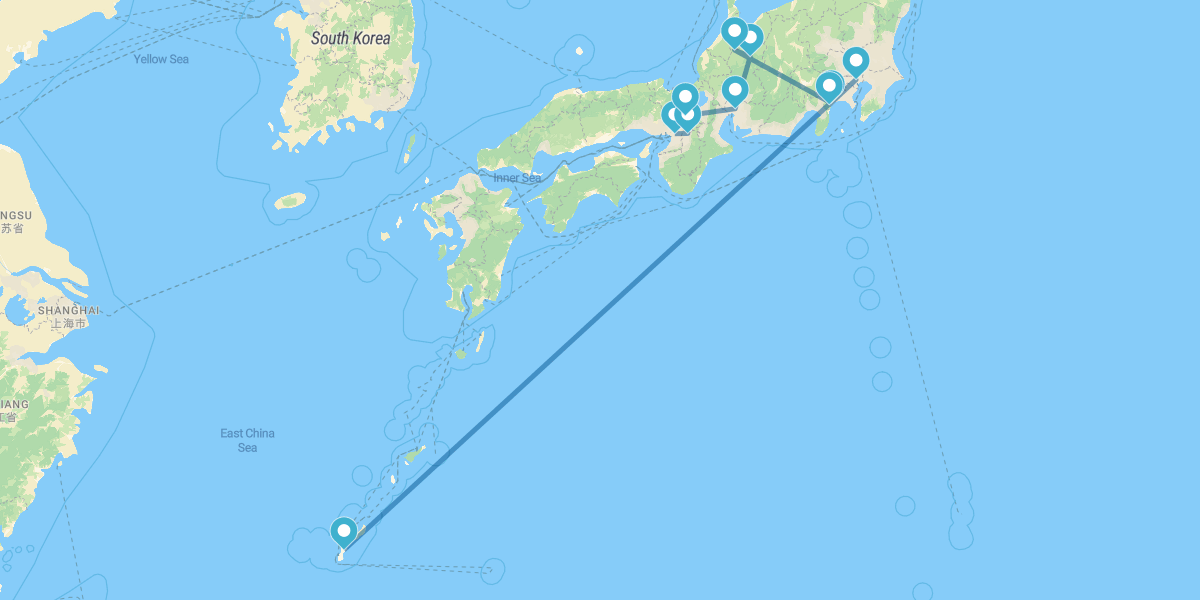 Del Sur al Norte de Japón y Okinawa