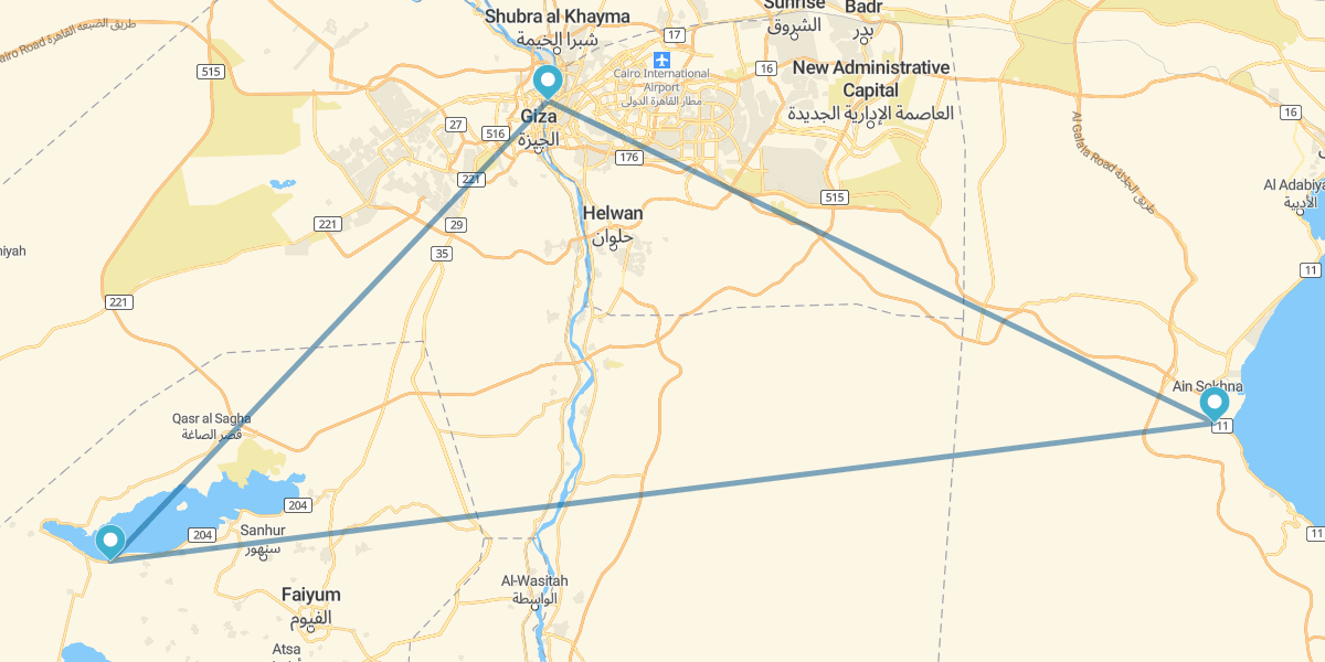 El Cairo, desierto de El Fayum y playa en Ain Sukhna