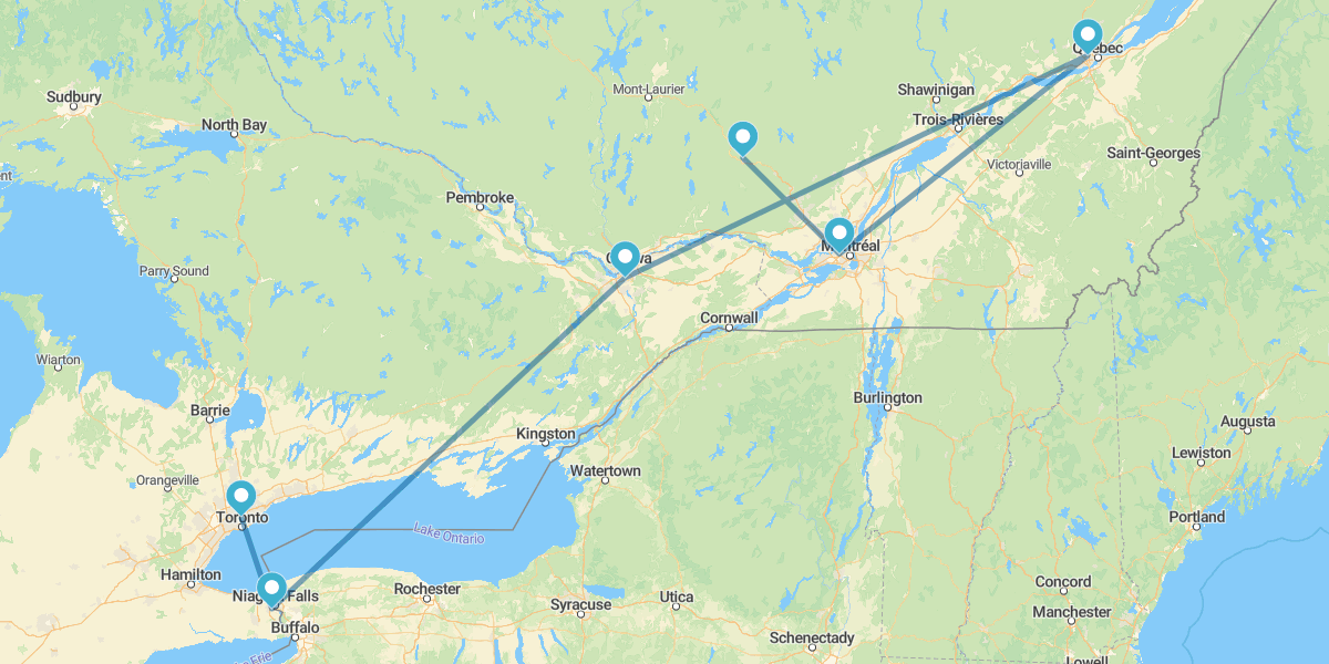 Toronto, Niágara, Ottawa, Quebec, Mont Tremblant y Montreal