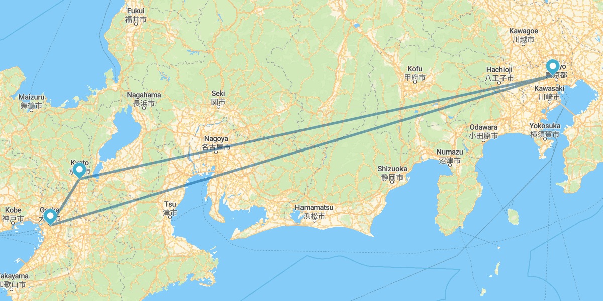 Tokio, Kioto, Osaka y Tokio