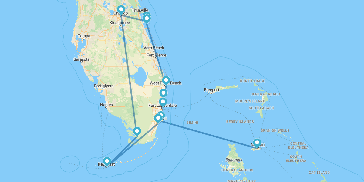 Ruta por Florida y Nueva Providencia
