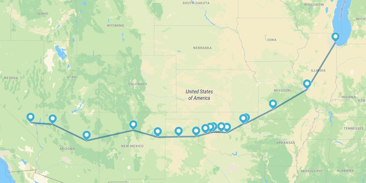 Ruta 66, desde Chicago hasta Las Vegas