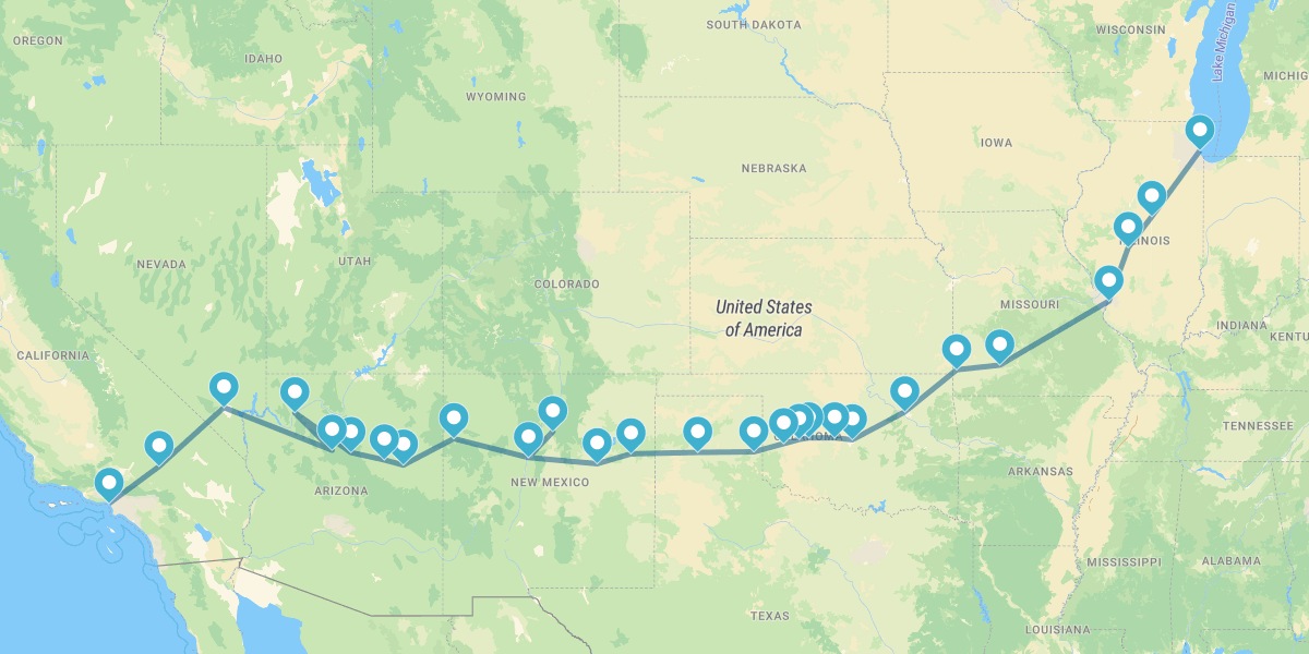 Ruta 66, desde Chicago hasta Santa Mónica