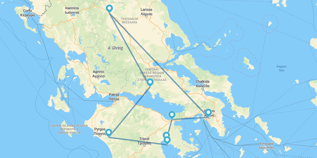 Ruta por el Peloponeso y Meteora