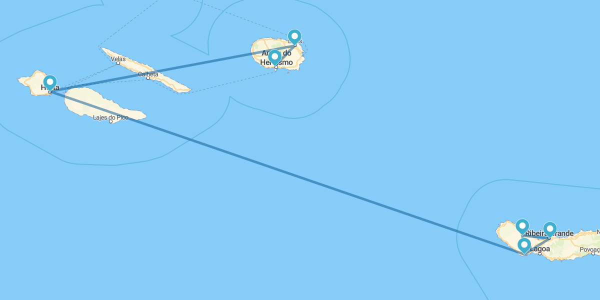 Ruta interislas por San Miguel, Faial y Terceira