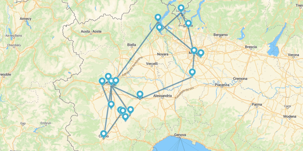 Ruta por el Piamonte de los Saboya