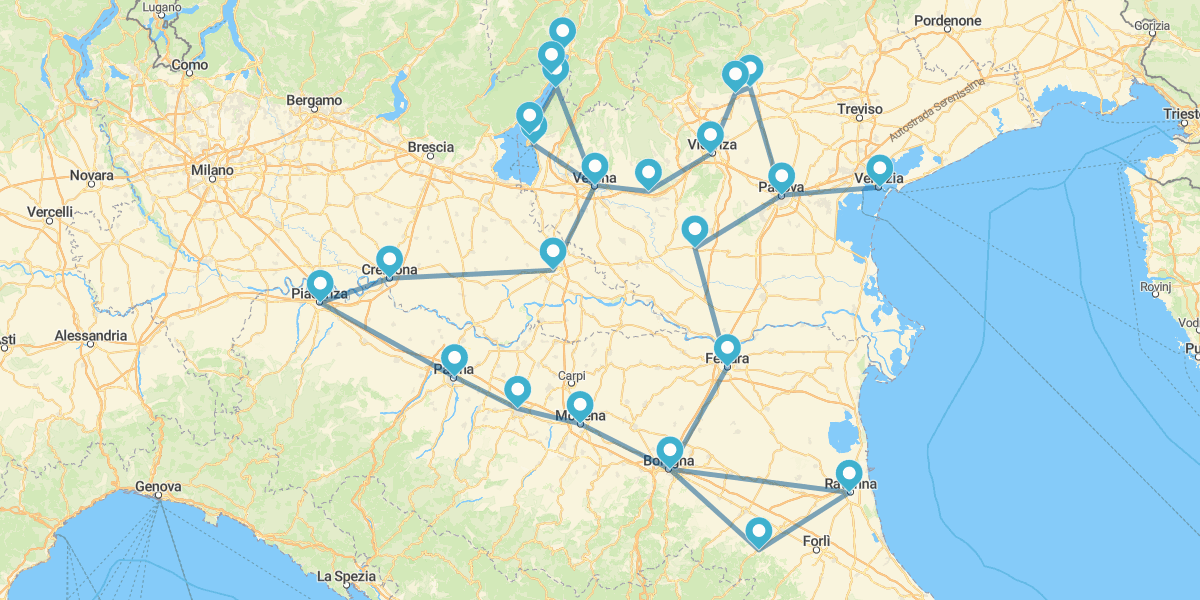 Ruta del Véneto y Emilia-Romaña