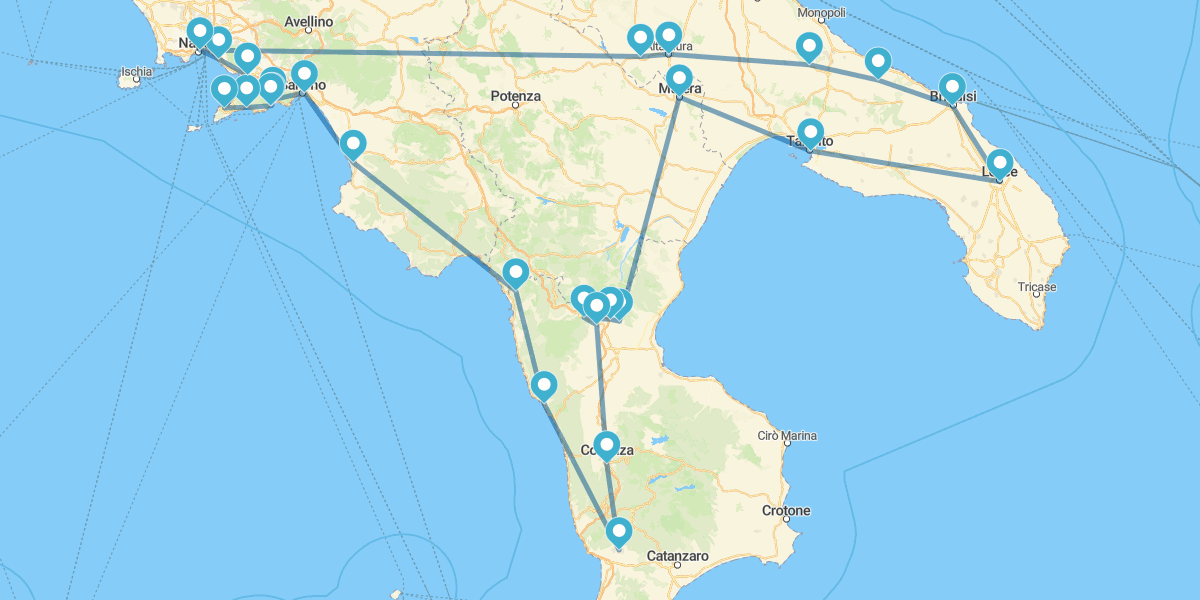 Ruta por el Sur italiano