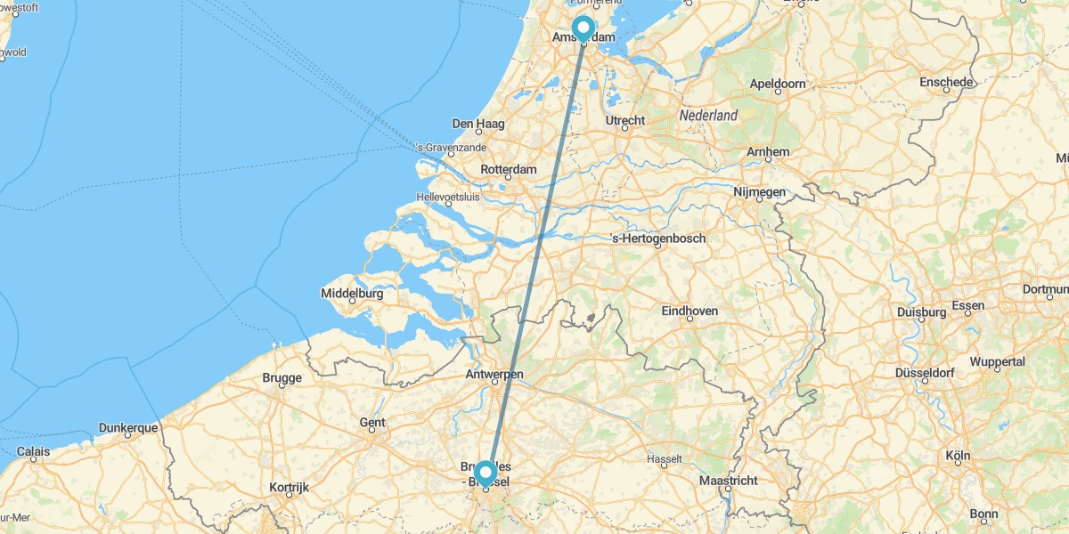 Ámsterdam y Bruselas en tren