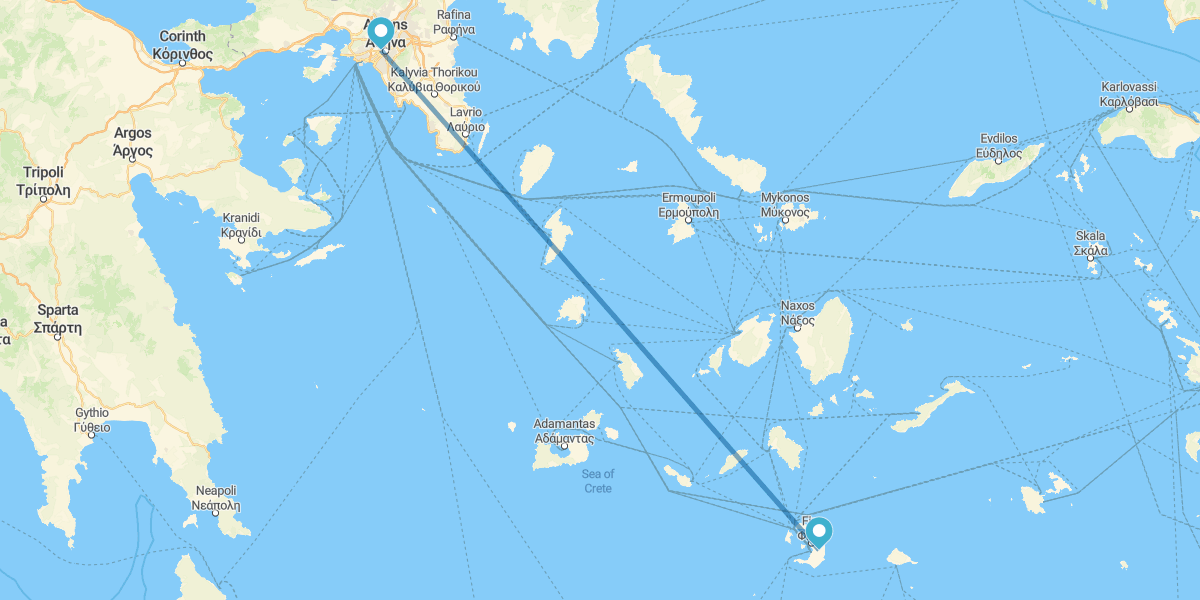 Atenas y isla de Santorini en avión, con traslados y coche de alquiler