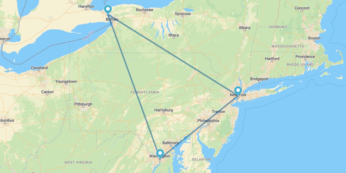 Nueva York, Washington y Niágara