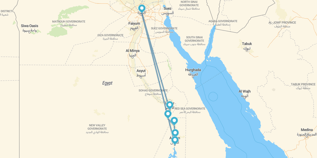 El Cairo y Crucero 4 noches en Dahabiya