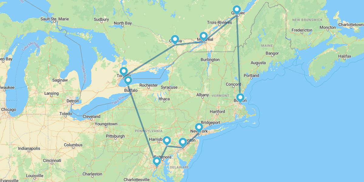 De Boston a Nueva York y el Este Canadiense