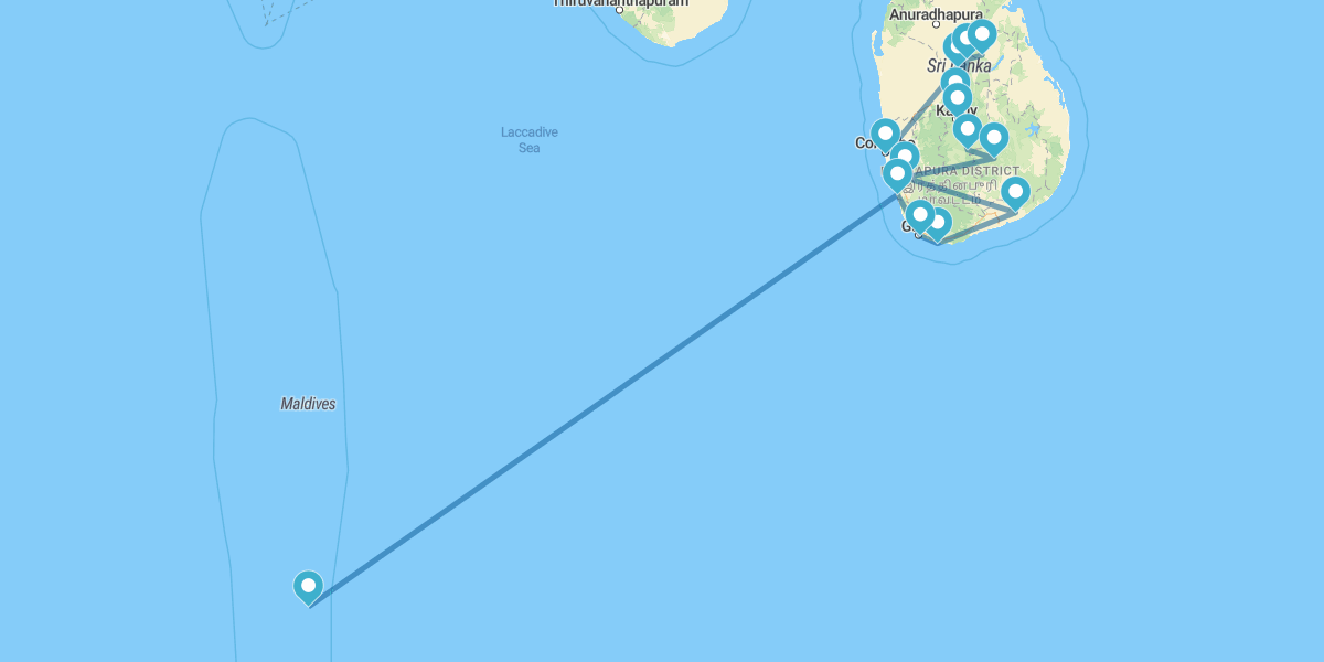 Sri Lanka con chófer privado y Maldivas