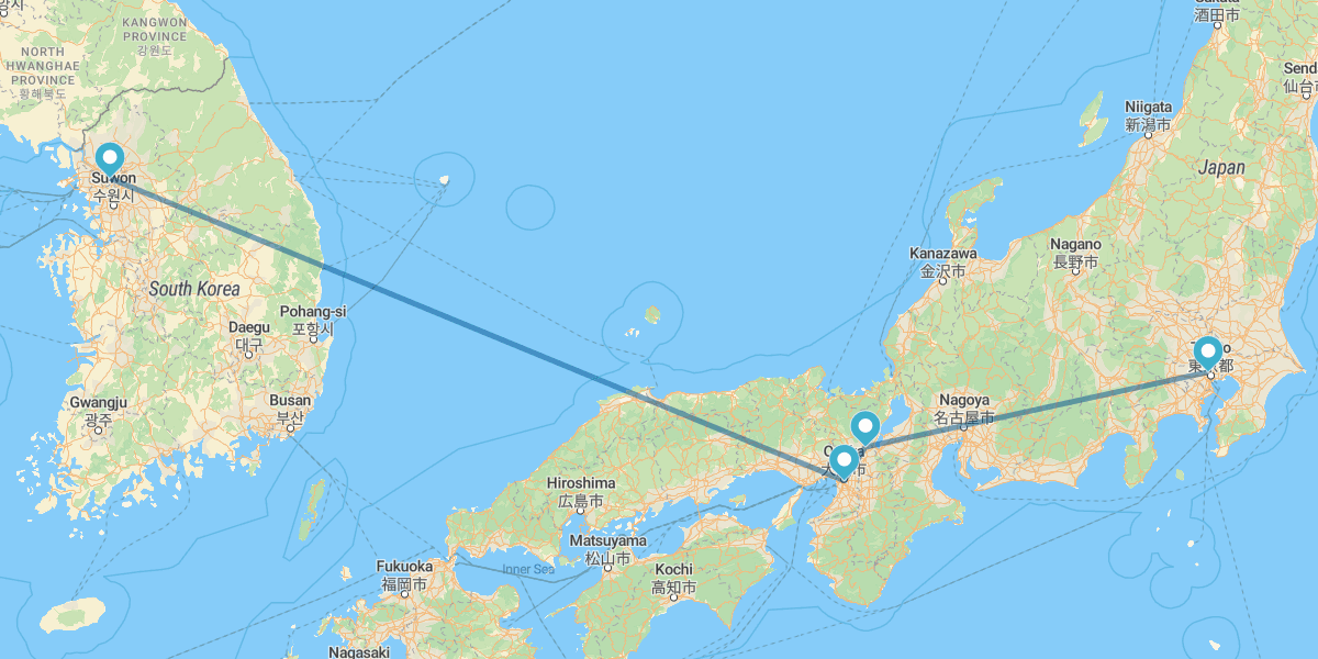 Seúl, Osaka, Kioto y Tokio