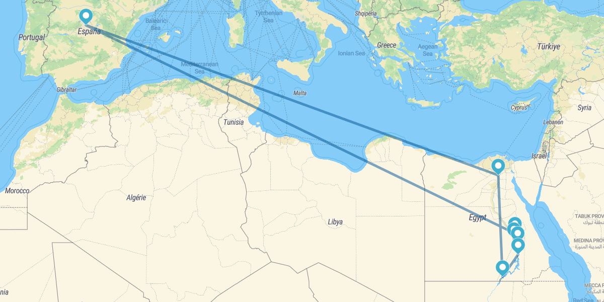 Ramsés: Madrid, El Cairo y Crucero Luxor con Abu Simbel en avión