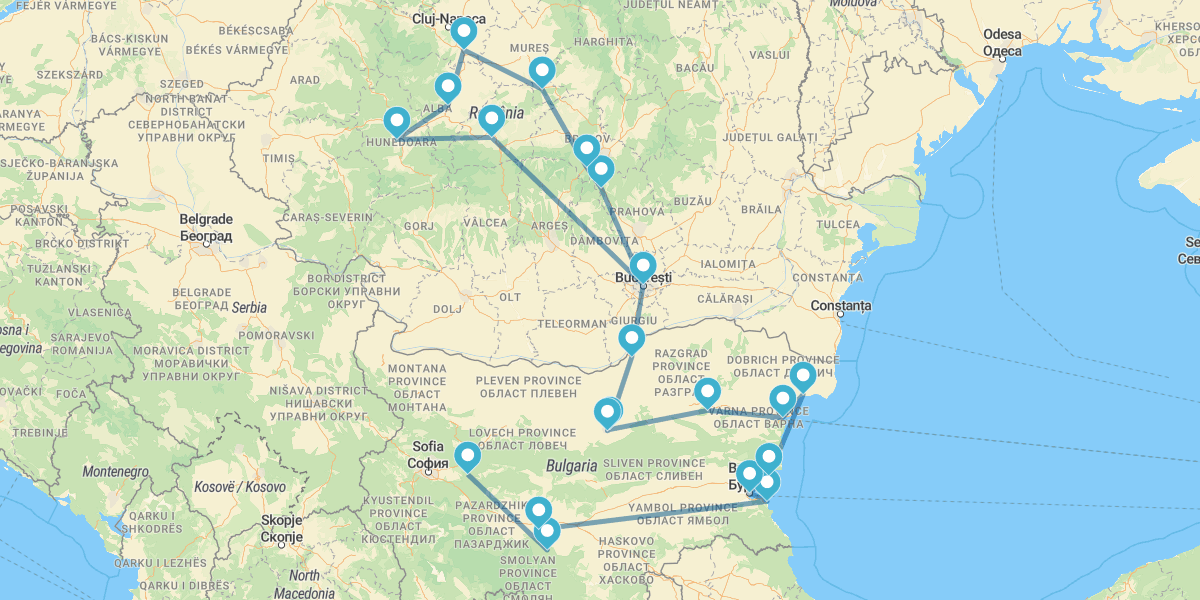 De Sofía a Bucarest con Mar Negro y Transilvania