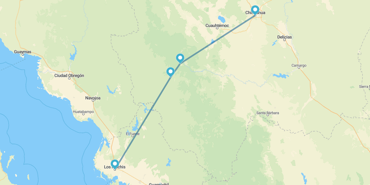De Chihuahua a el Fuerte en Tren Chepe