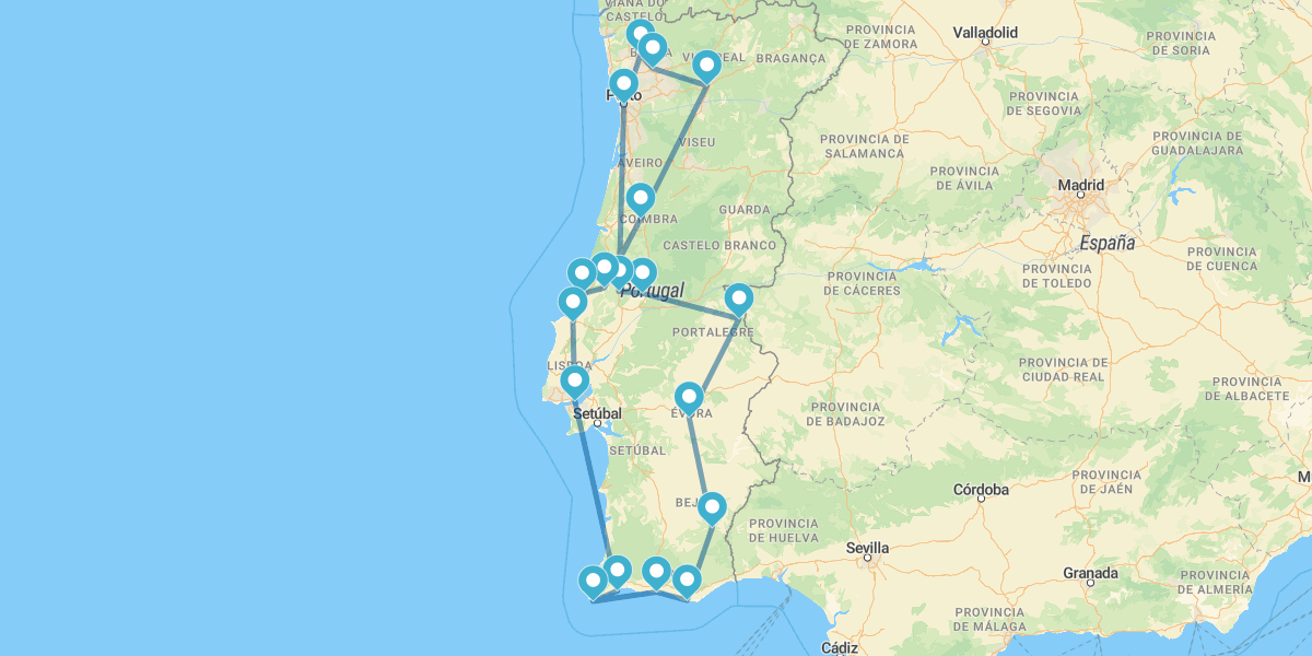 Del Algarve a Oporto desde Lisboa